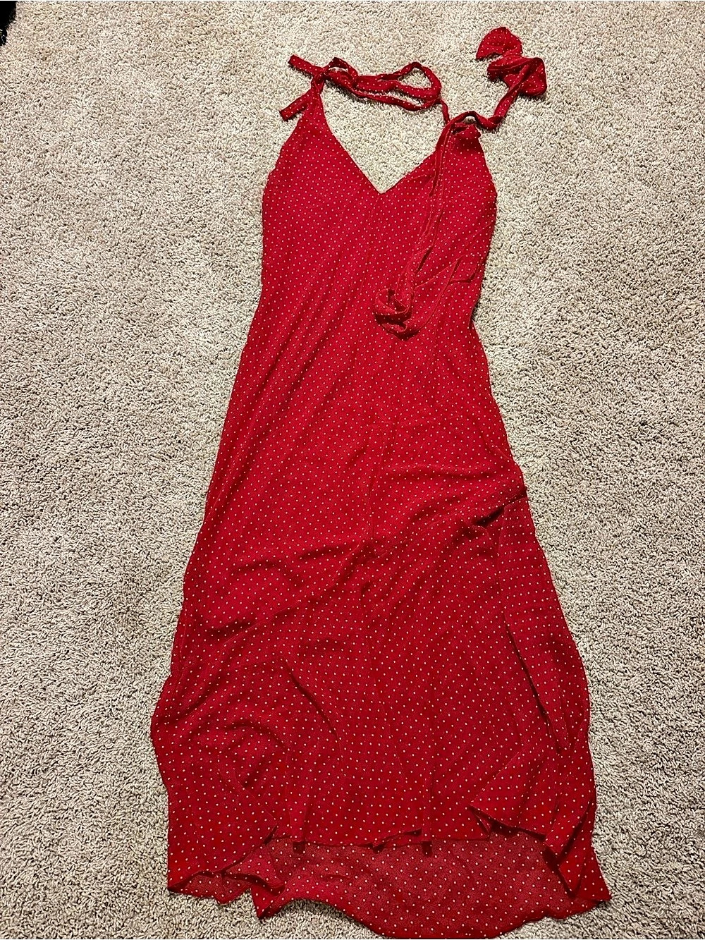 White Stag Red Polka Dot Maxi Dress Size XL